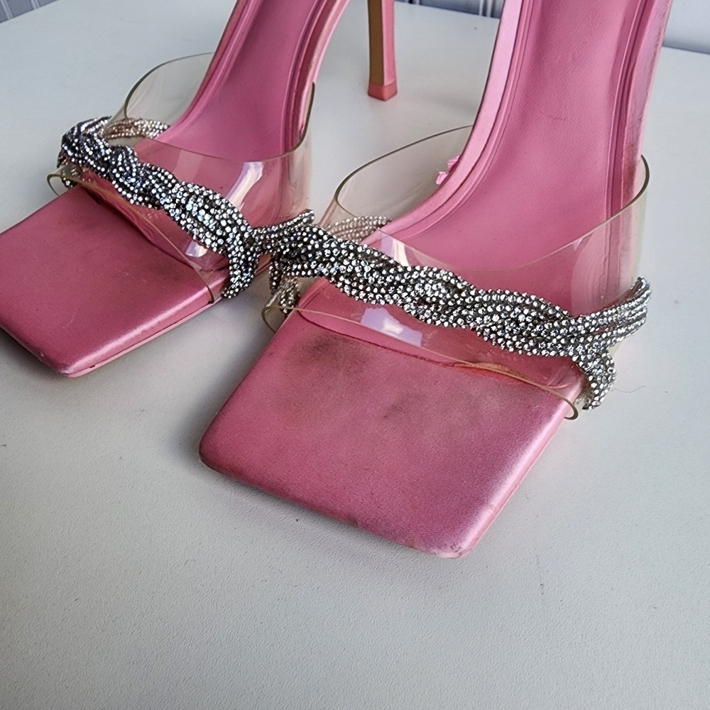Zara Pink High Heel Slippers Women Heeled Sandals Woman Heels Sz 42 US Size 11 - Picture 3 of 10